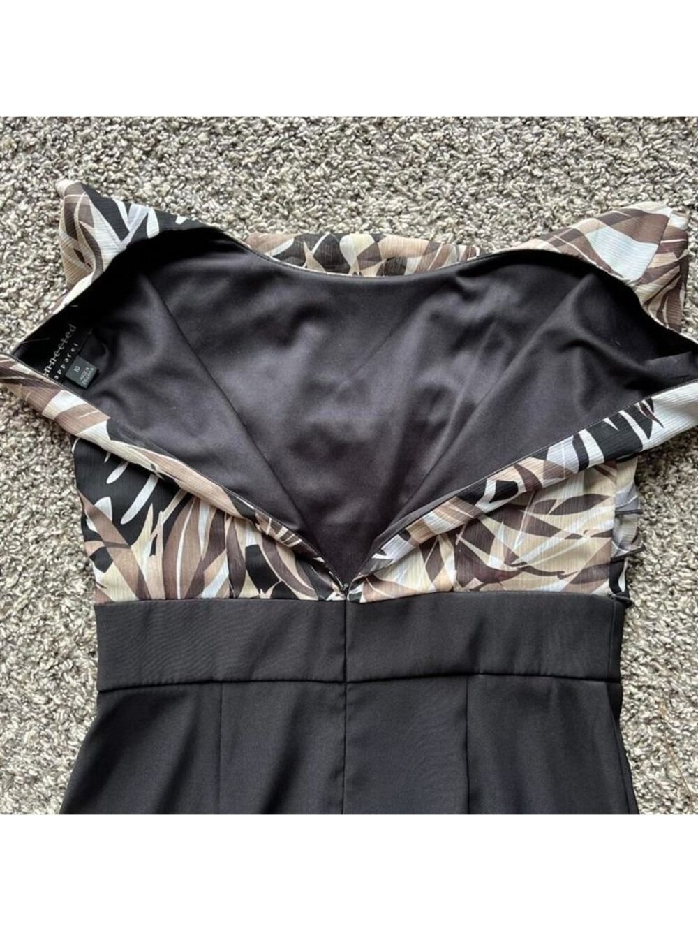 Connected Apparel A-line Midi Sz 10 Black Dress Ruffles Shabby Chic Country Girl - Picture 5 of 8